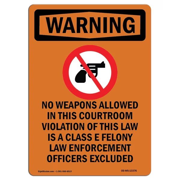 Safety Sign, OSHA WARNING, 10